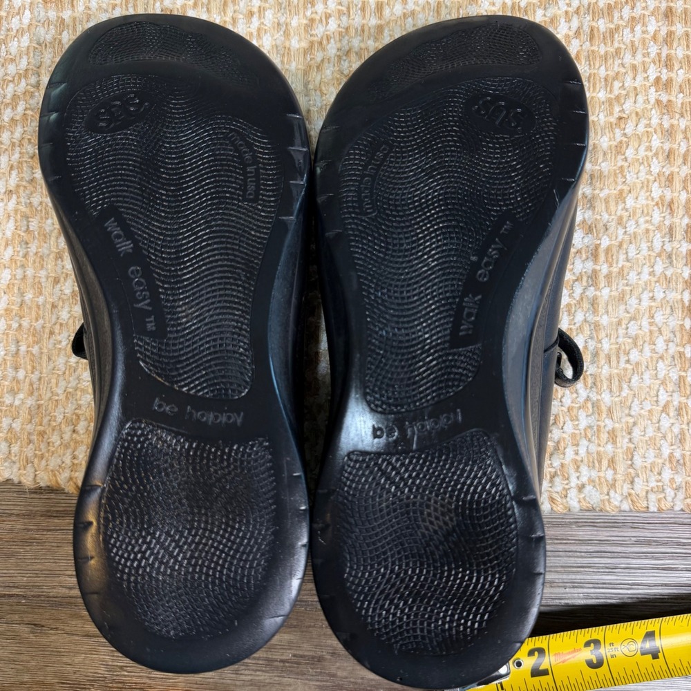 SAS Scenic Black Leather Mary Jane Flats Shoes 9.5 WW Wide Width Made in USA - Picture 9 of 10